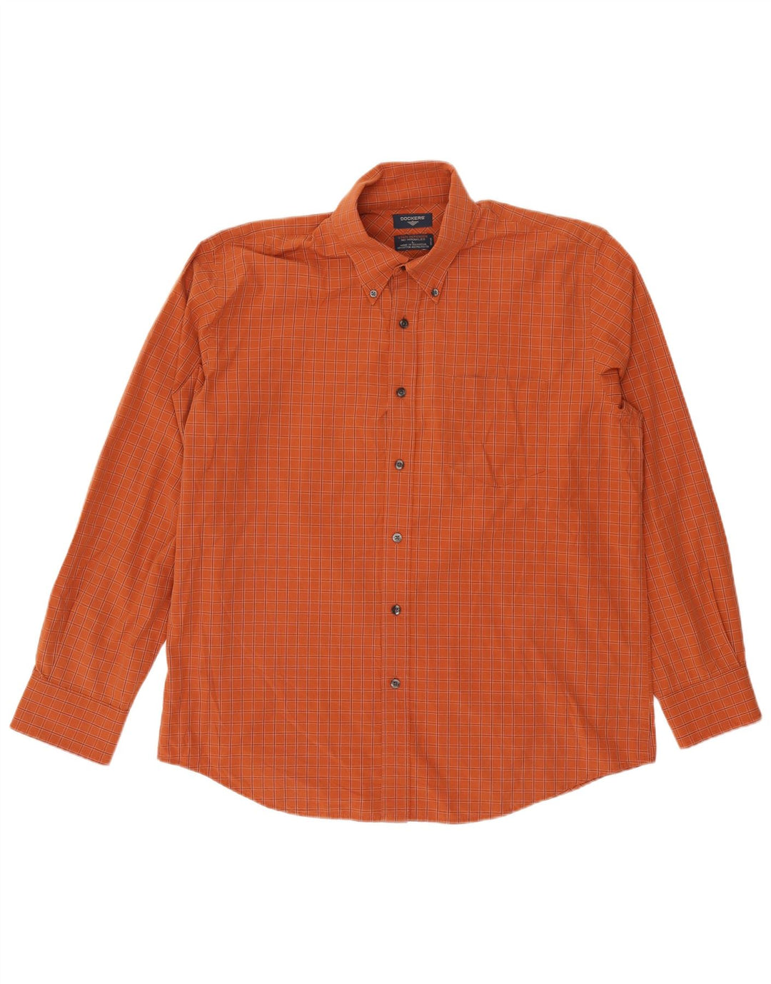 Dockers Chemise Homme Grand Carreau Orange Coton