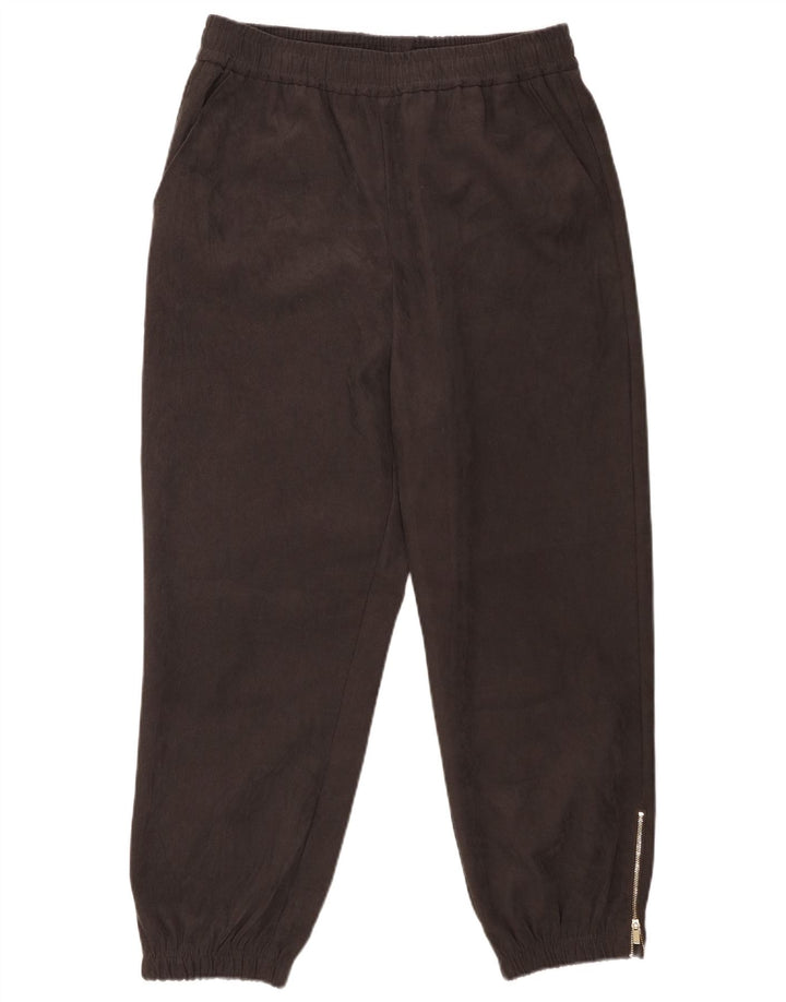 Zara Pantalon de survêtement court pour femme Joggers UK 16 Large Gris Polyester