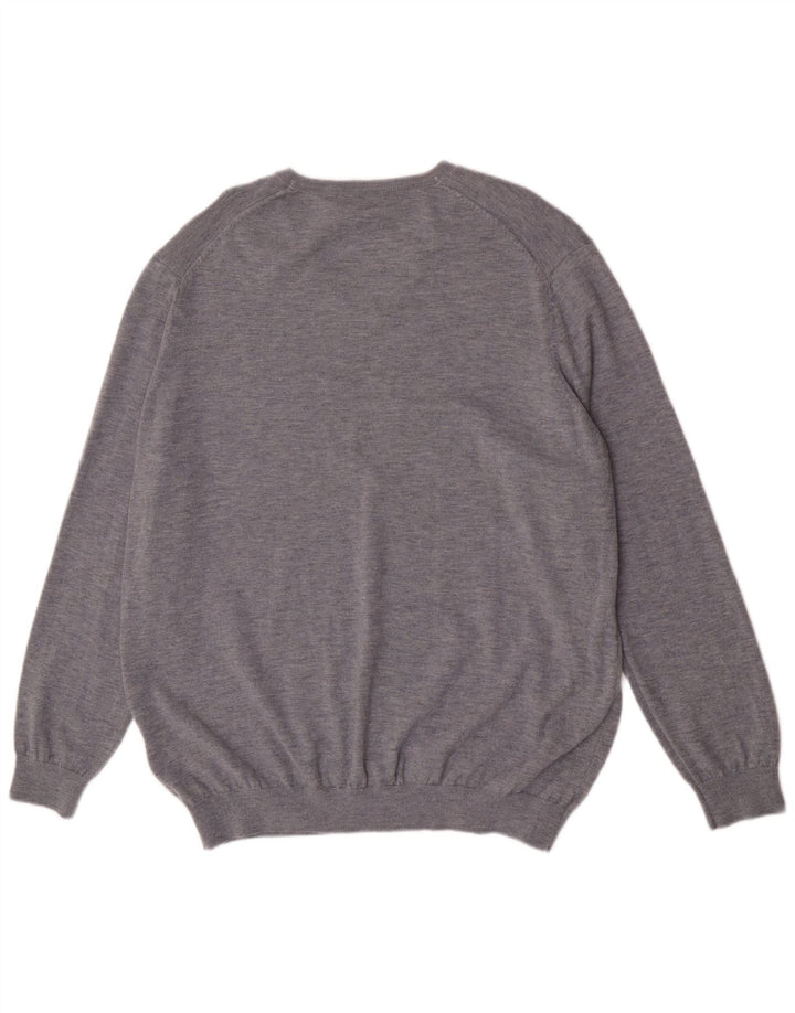Marks & Spencer Pull autographe à col en V pour homme 2XL Gris laine