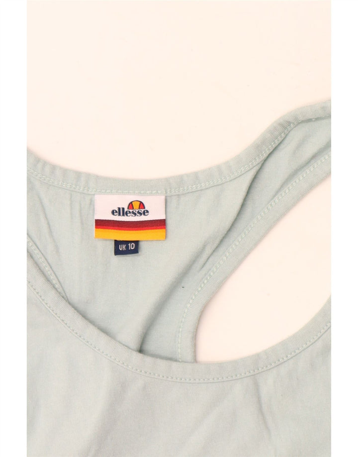 Ellesse Débardeur graphique pour femme UK 10 Small Bleu Coton