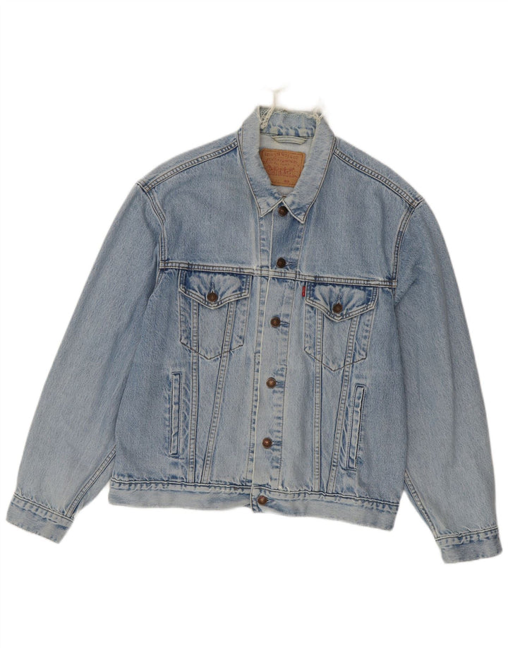 Levi's Veste en jean pour homme UK 40 Large Bleu Coton