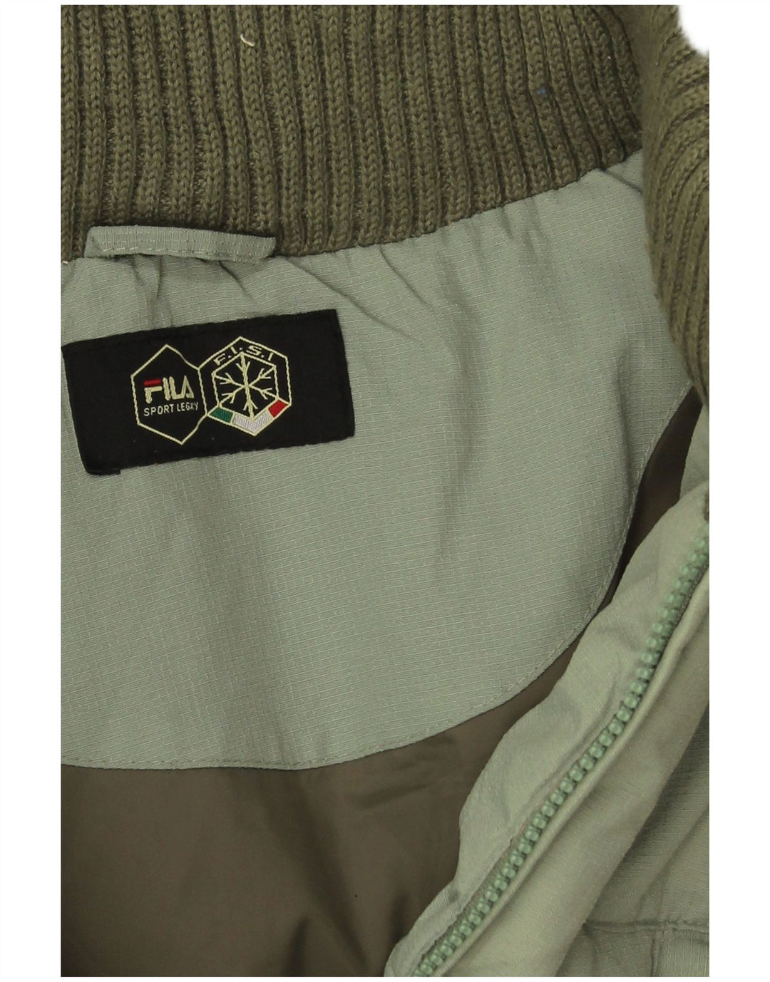 Fila Veste rembourrée à capuche pour homme UK 42 XL Vert Polyamide