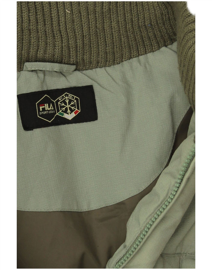 Fila Veste rembourrée à capuche pour homme UK 42 XL Vert Polyamide