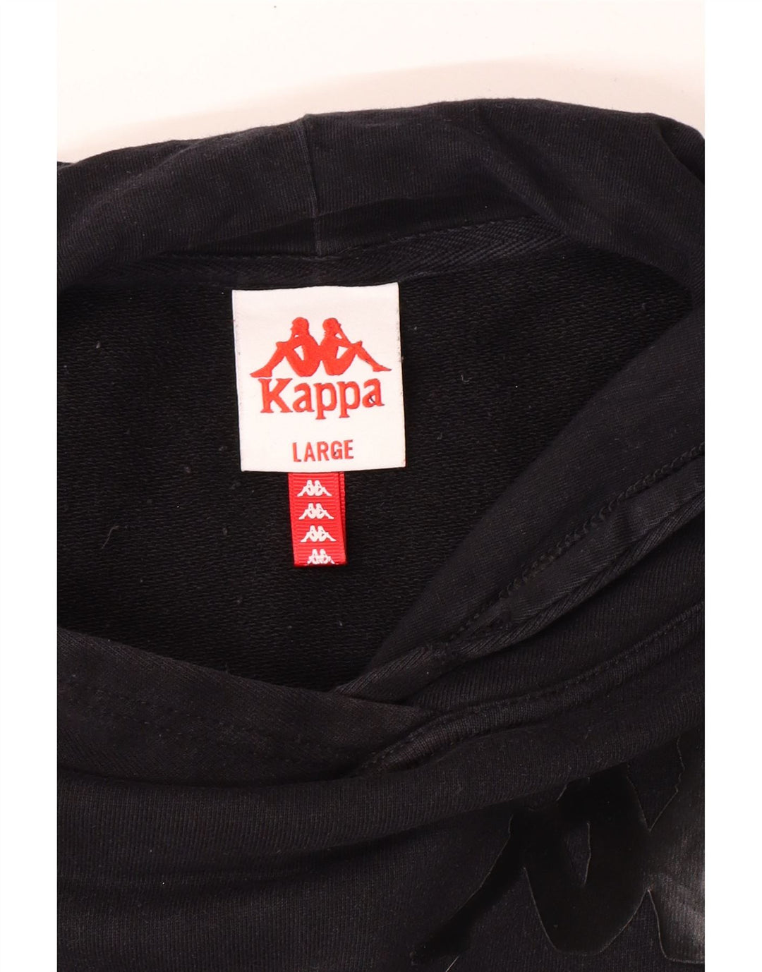 Kappa Pull à capuche graphique coupe ample pour femme UK 16 Large Noir