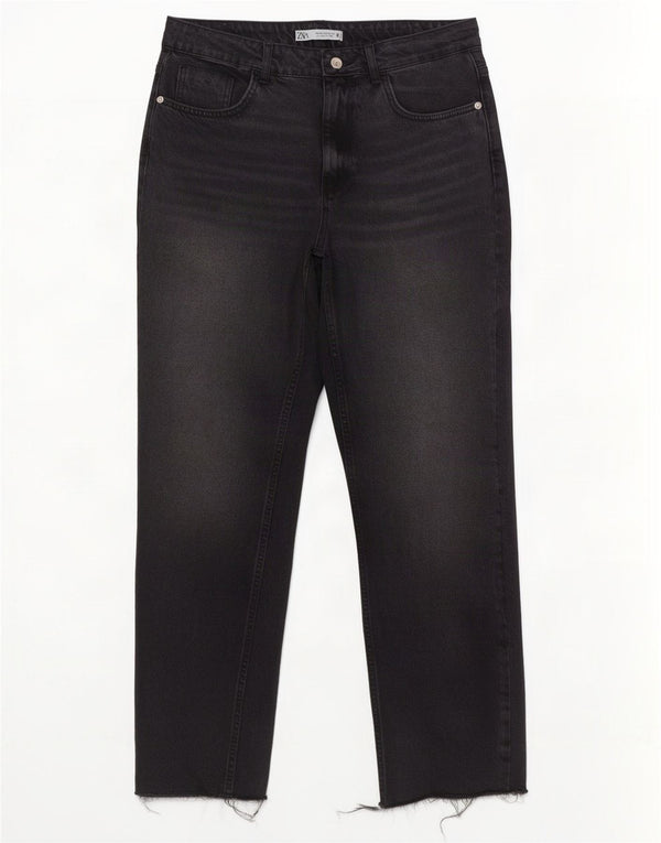 Zara Jean droit taille haute pour femme EU 40 Medium W30 L29 Gris