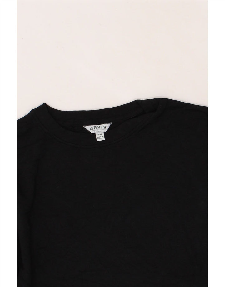 ORVIS Womens Oversized Sweatshirt Jumper UK 14 Medium Black Polyester Vintage Orvis and Second-Hand Orvis from Messina Hembry 