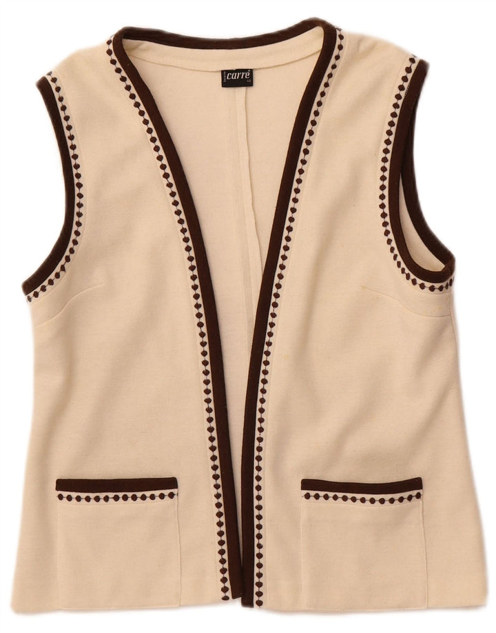 Carre Cardigan ouvert sans manches pour femme EU 42 Large Blanc cassé