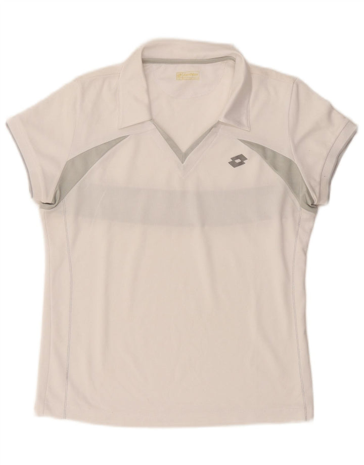 Lotto Polo Femme UK 12 Medium Blanc Colorblock