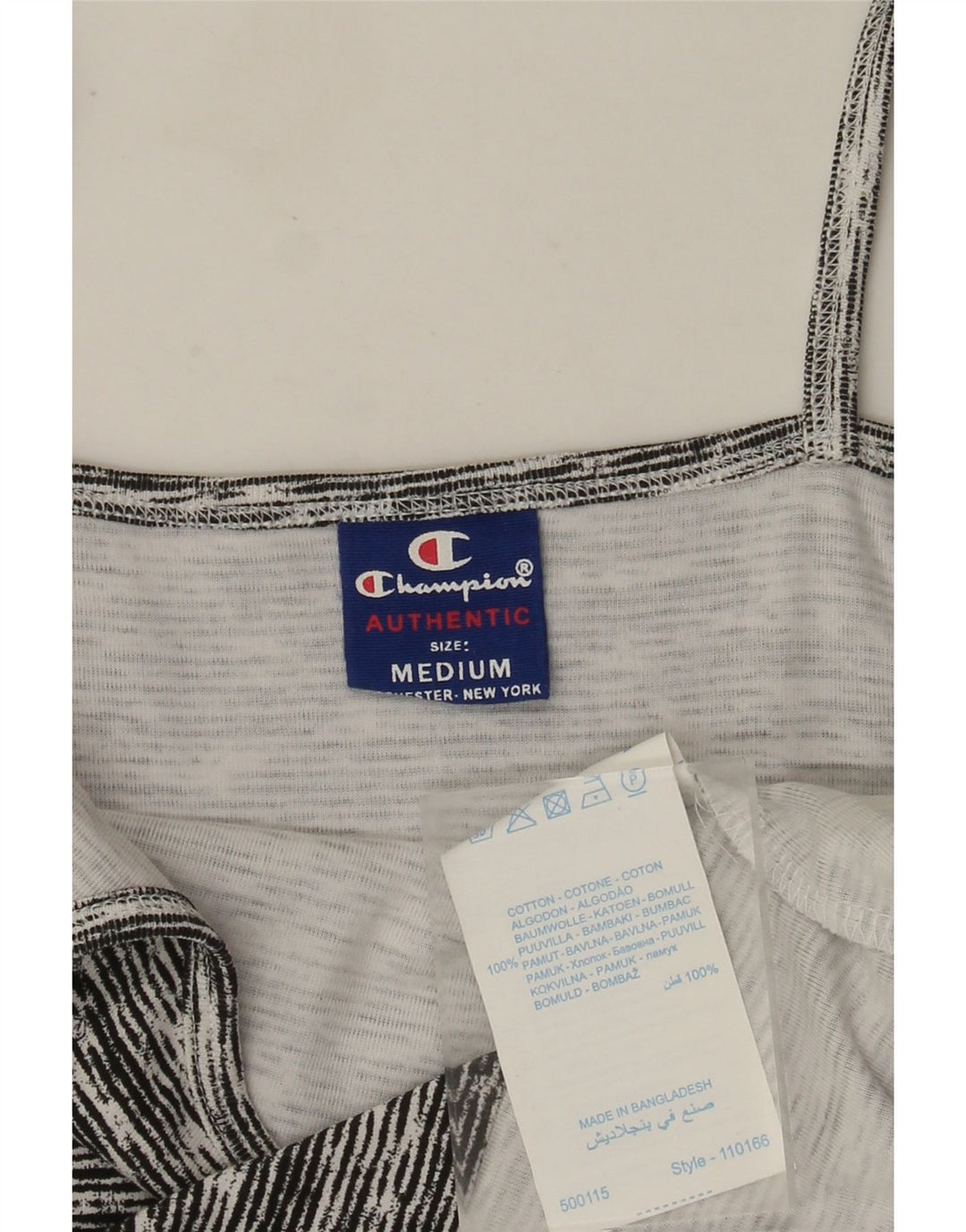 Champion Cami Top Femme UK 12 Coton Chiné Gris Moyen