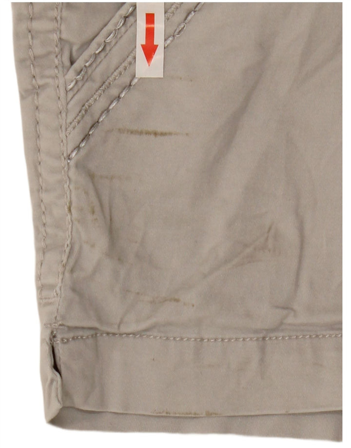 BKE Short Chino Taille Basse Femme W30 Coton Gris Moyen