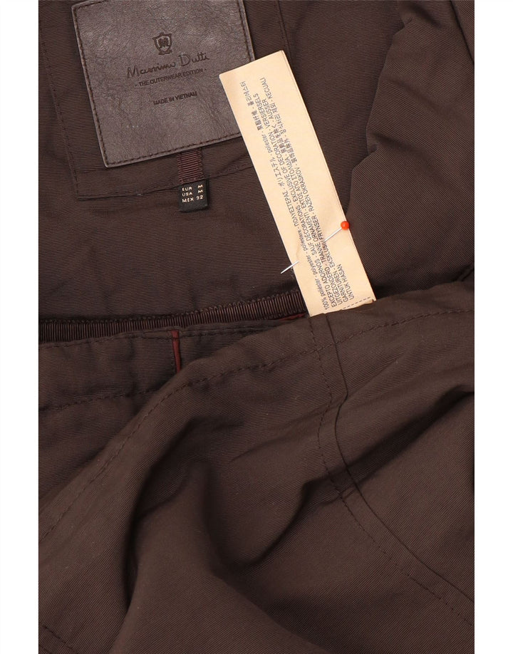 Massimo Dutti Veste Parka à capuche pour femme UK 14 Marron moyen Polyester