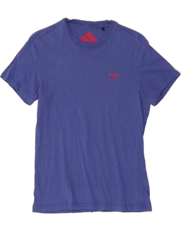 BARBOUR Mens Slim Fit T-Shirt Top Small Blue Cotton Vintage Barbour and Second-Hand Barbour from Messina Hembry 
