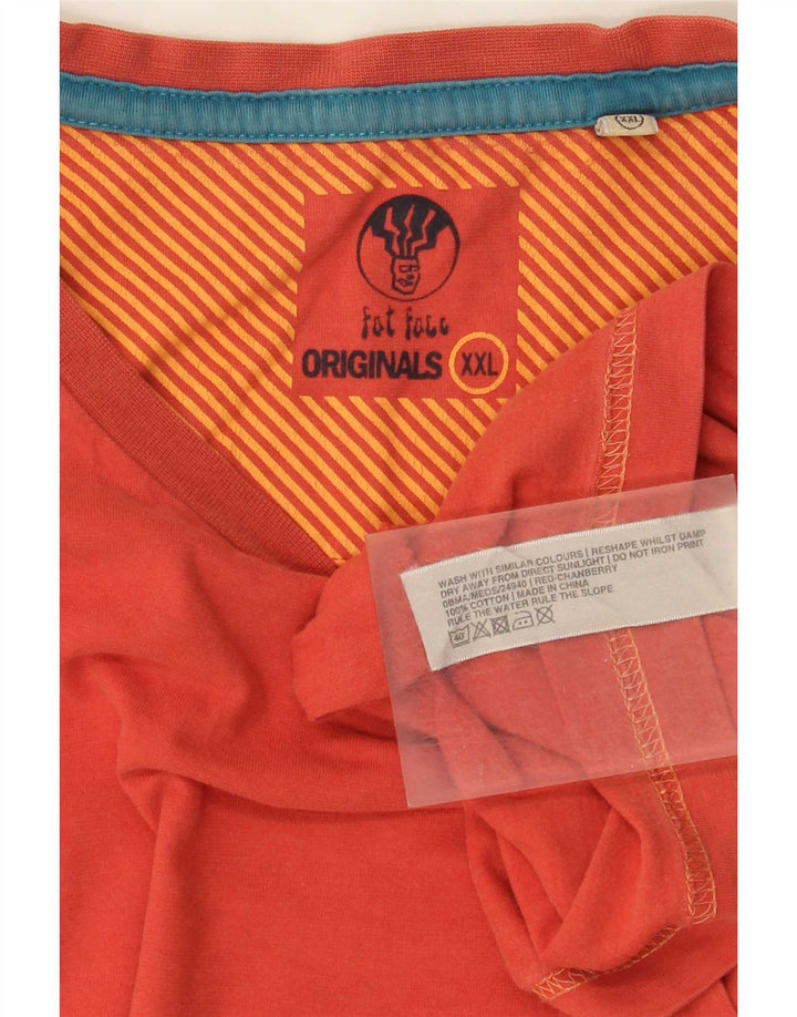 Fat Face T-Shirt Homme Haut 2XL Orange Coton