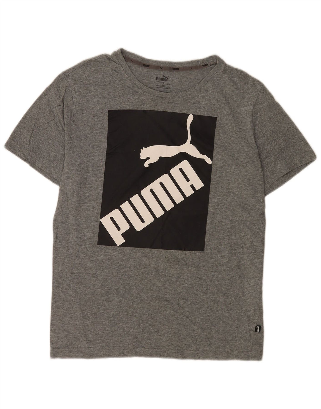 Puma T-Shirt Graphique Homme Gris Moyen Moucheté Coton