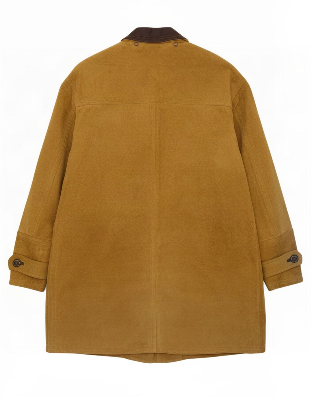 vintage Homme Daim Duffle Coat IT 52 XL Cuir Beige