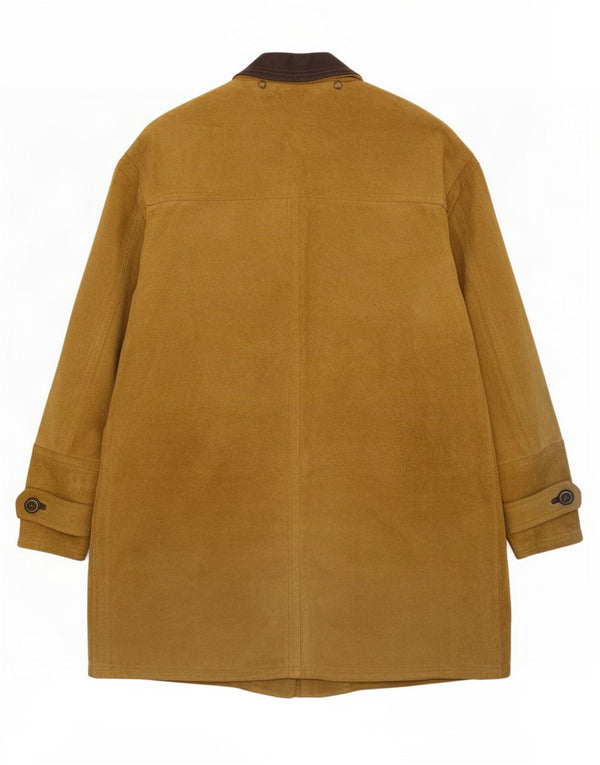 vintage Homme Daim Duffle Coat IT 52 XL Cuir Beige