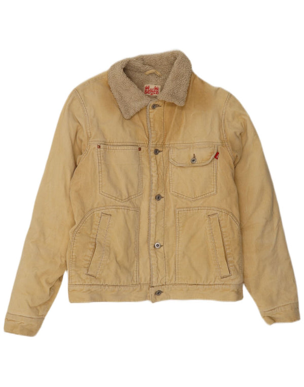 Bench Veste en velours côtelé Sherpa pour homme UK 40 Grand coton beige