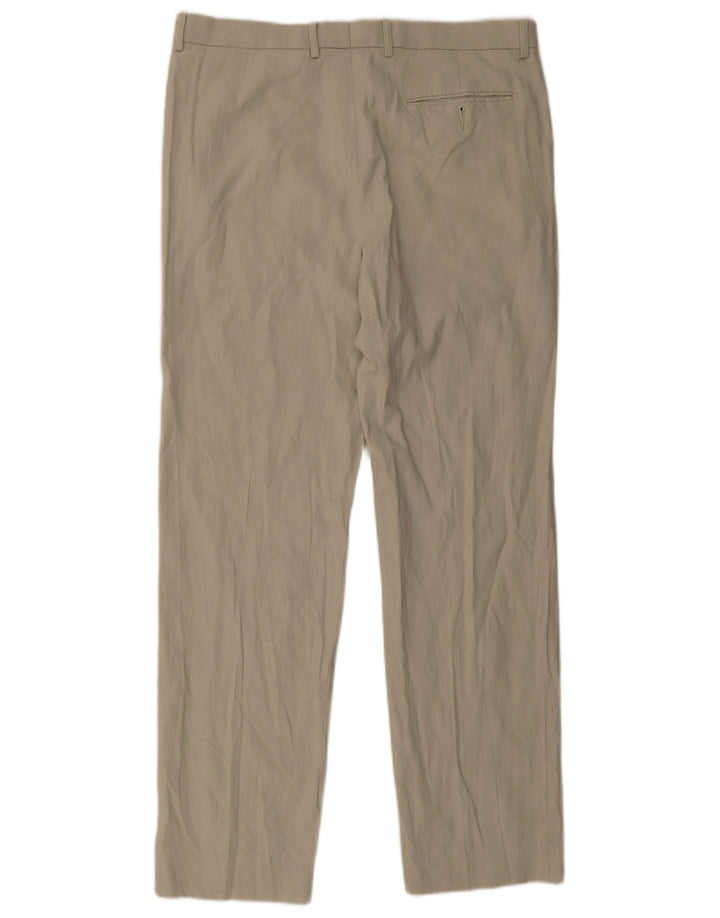 Marks & Spencer Pantalon Chino Coupe Regular Homme W36 L33 Beige Lin