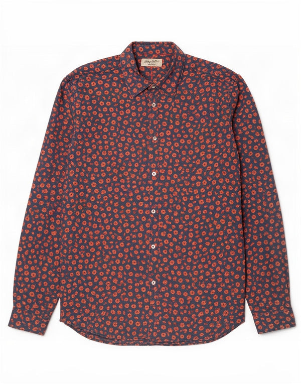 Alley Docks Chemise Homme Large Bleu Marine Coton Floral