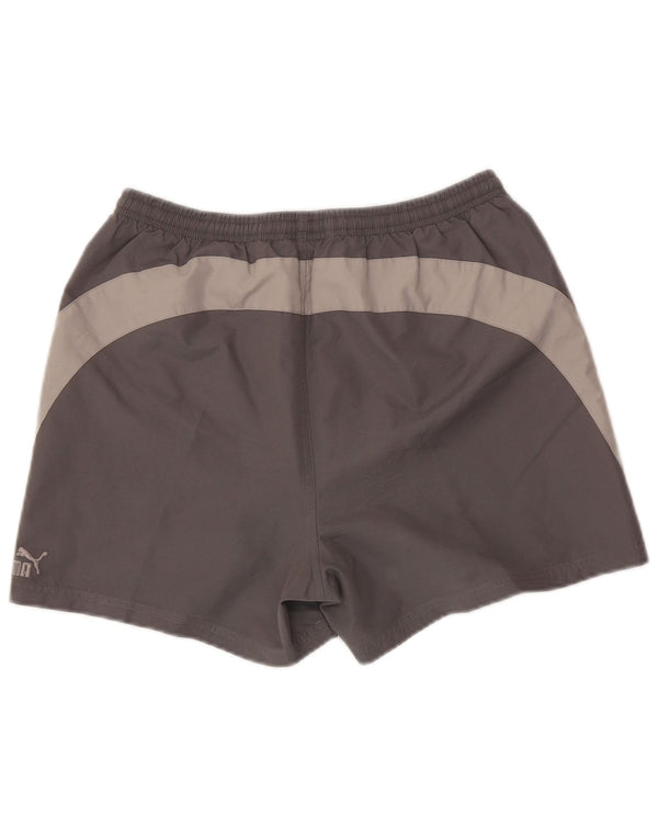 PUMA Short de Sport Homme Petit Gris Colorblock Polyester