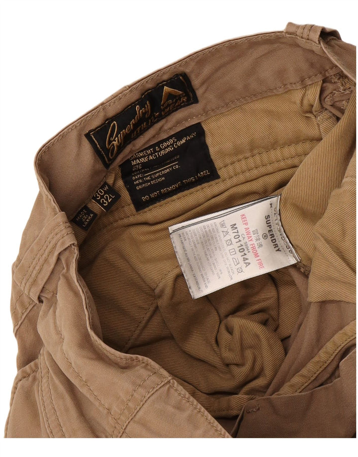 Superdry Pantalon Cargo Slim W30 L32 Homme Beige Coton