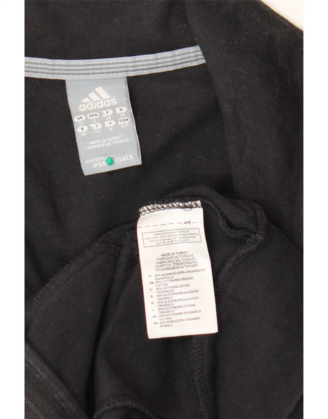 Adidas Veste de survêtement pour femme UK 10 Petit coton noir