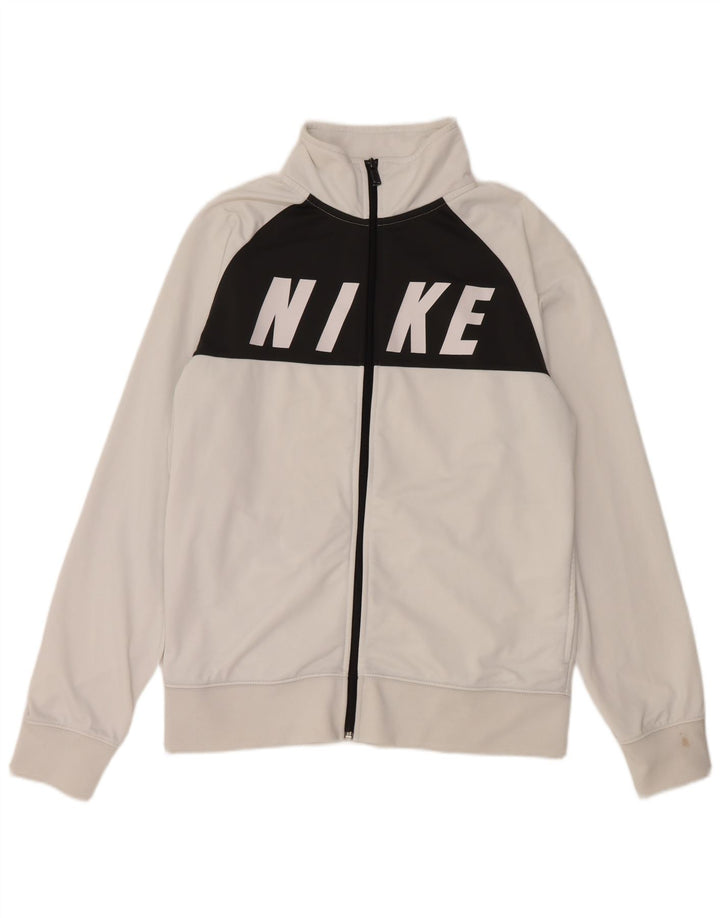NIKE Veste de survêtement graphique pour homme en polyester color block blanc moyen