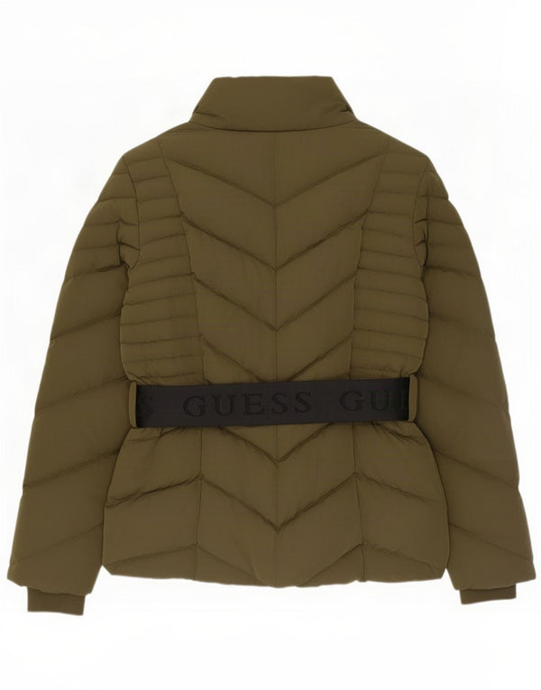 Guess Veste matelassée graphique pour femme UK 12 Kaki moyen Polyester