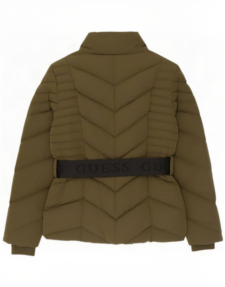 Guess Veste matelassée graphique pour femme UK 12 Kaki moyen Polyester