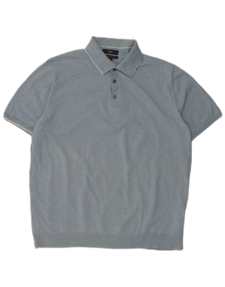 Marks & Spencer Polo Homme XL Bleu Coton