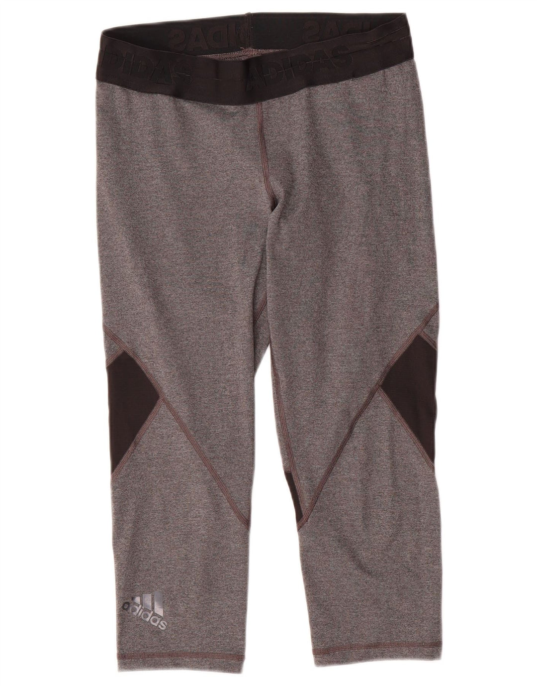 Adidas Femmes Climacool Capri Leggings UK 12/14 Gris Moyen Colorblock