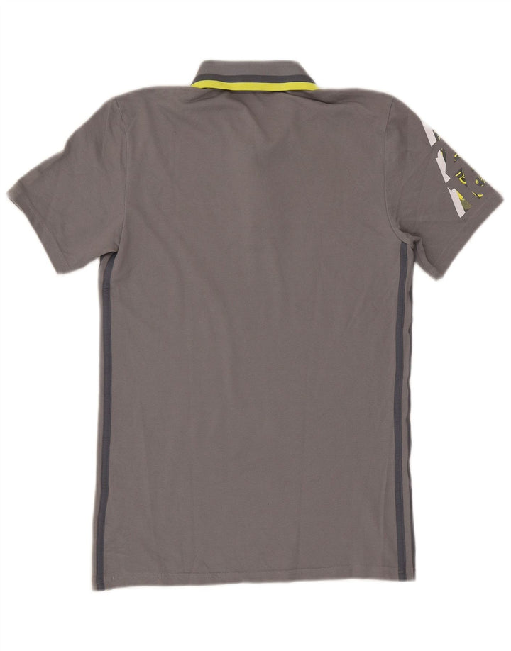 Adidas Homme Climalite Graphic Polo Petit Gris Coton