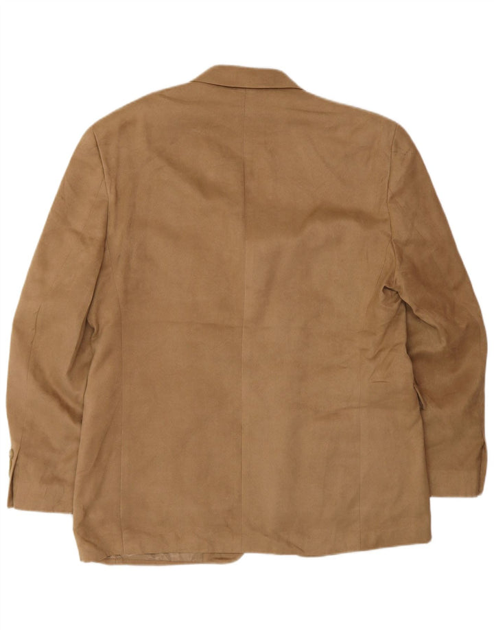 Chaps Veste Blazer 3 Boutons Homme UK 38 Beige Moyen Polyester