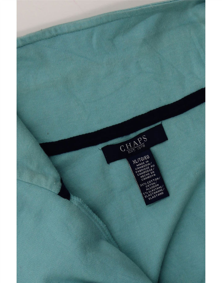 CHAPS Haut de survêtement à col zippé pour femme UK 18 XL Bleu Coton