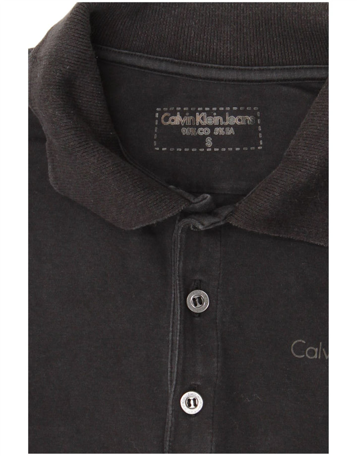 CALVIN KLEIN JEANS Polo à Manches Longues Homme Petit Noir Coton