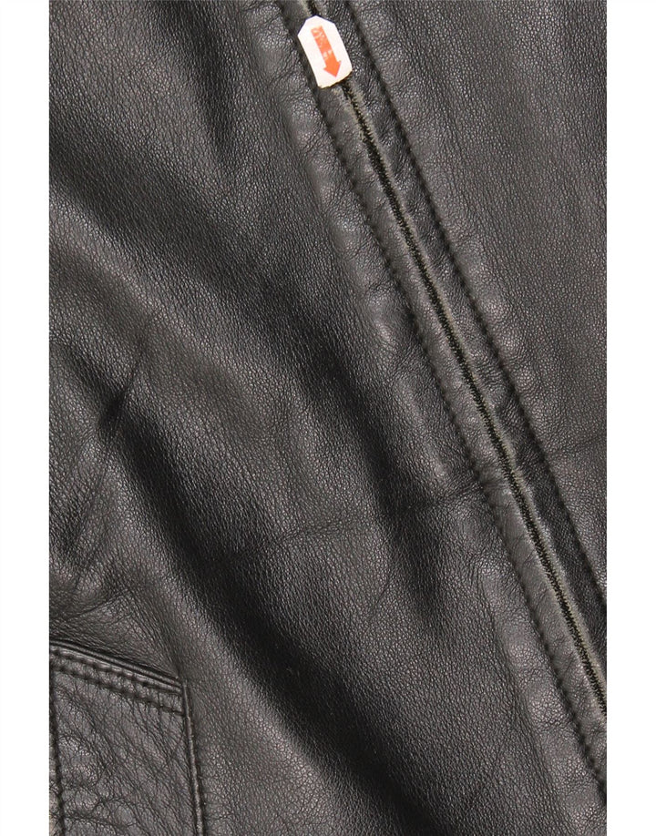 veste en cuir homme vintage IT 50 XL cuir noir