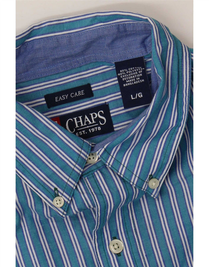 Chaps Chemise Homme Large Bleu Rayé Coton