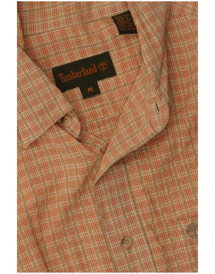 Timberland Chemise à manches courtes homme en coton à carreaux orange moyen