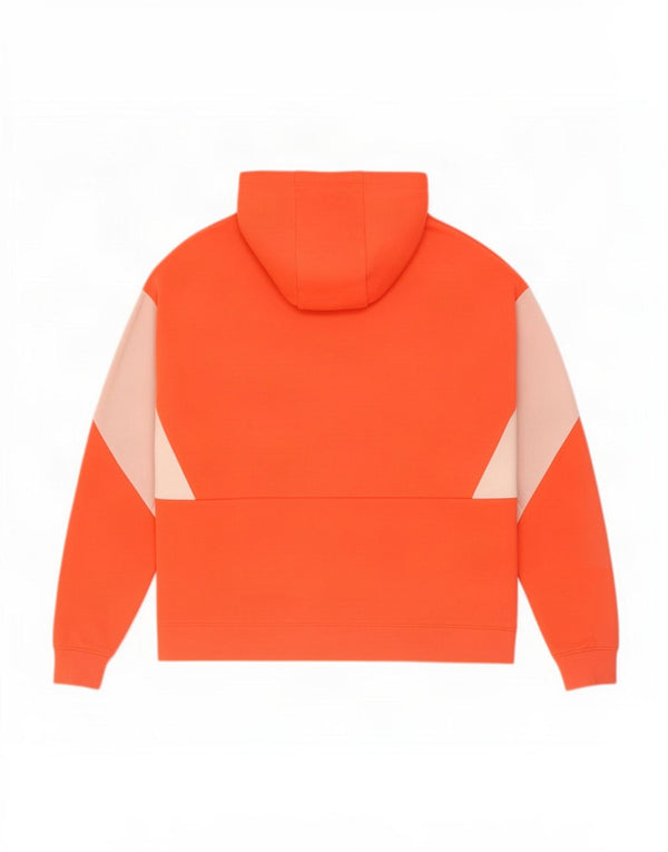 Nike Pull à capuche surdimensionné pour femme UK 16 Grand coton color block orange