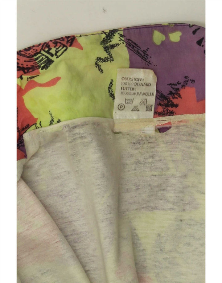 vintage Femme Survêtement Top Veste UK 16 Grand Multicolore Géométrique