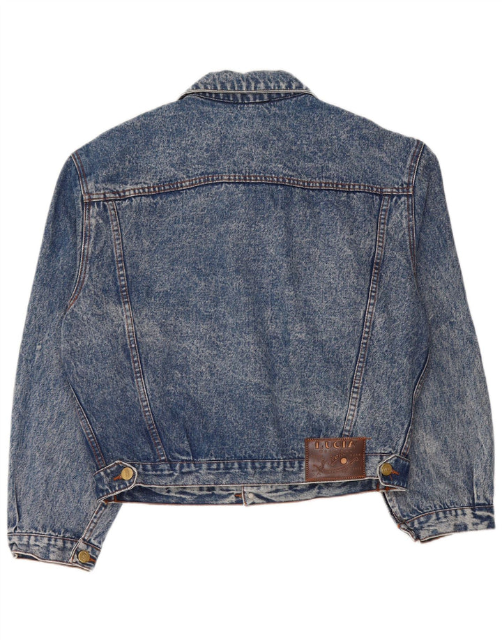 Lucia Veste en jean graphique pour homme UK 36 Petit coton bleu