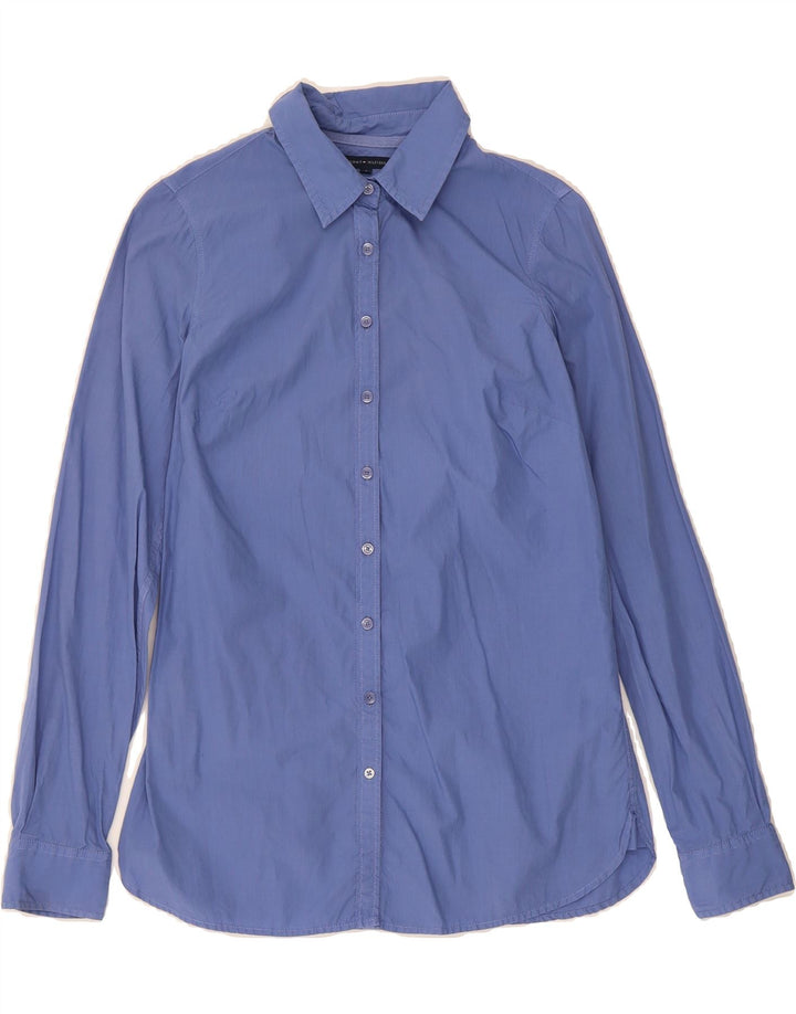 TOMMY HILFIGER Womens Shirt US 4 Small Blue Cotton Vintage Tommy Hilfiger and Second-Hand Tommy Hilfiger from Messina Hembry 