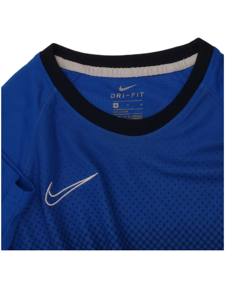 NIKE Garçon Dri Fit Graphic T-Shirt Top 10-11 ans Bleu Moyen Colourblock