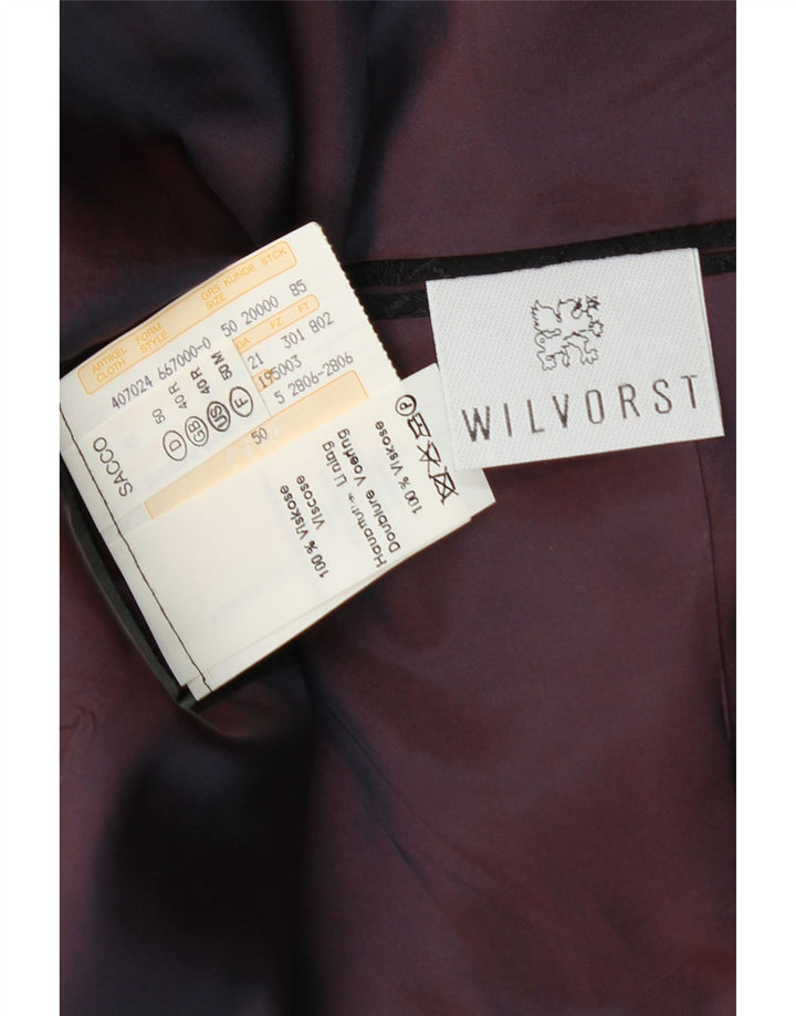 Wilvorst Veste blazer à 2 boutons pour homme UK 40 Large Noir Paisley Viscose