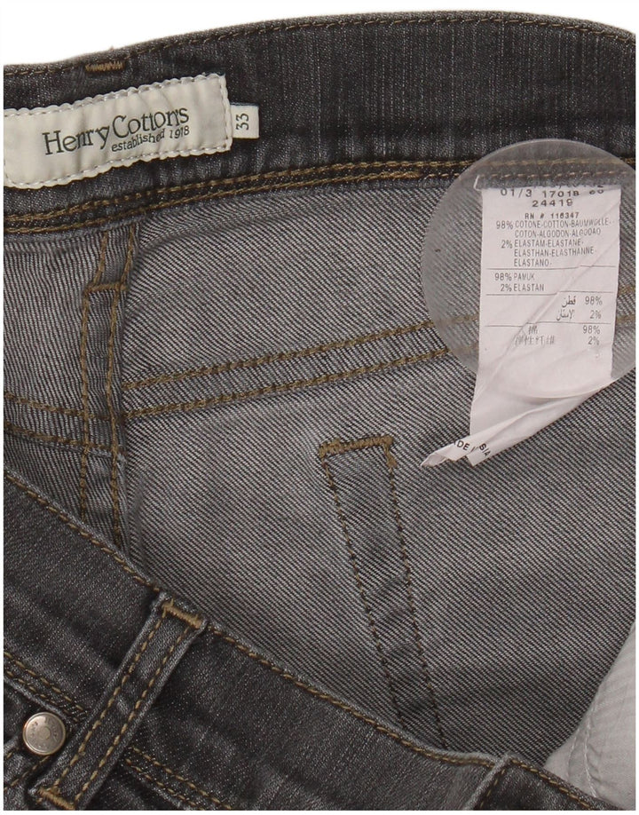 HENRY COTTONS Womens Straight Jeans W33 L29 Black Cotton