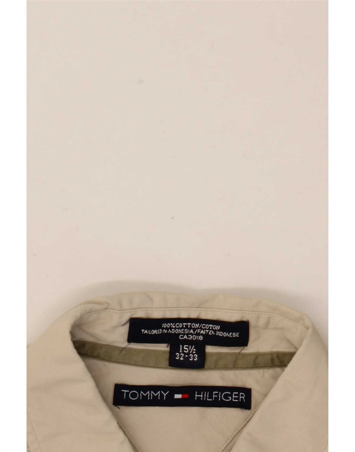 Tommy Hilfiger Chemise Homme Taille 15 1/2 Coton Beige Moyen