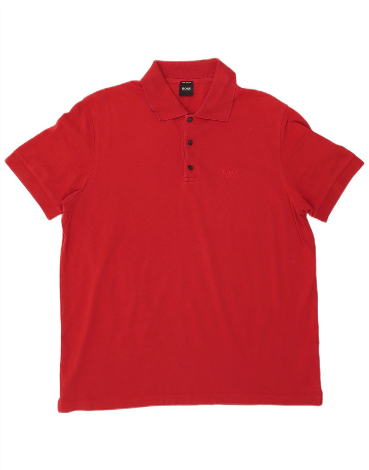 Hugo Boss Polo XL Rouge Coton Homme