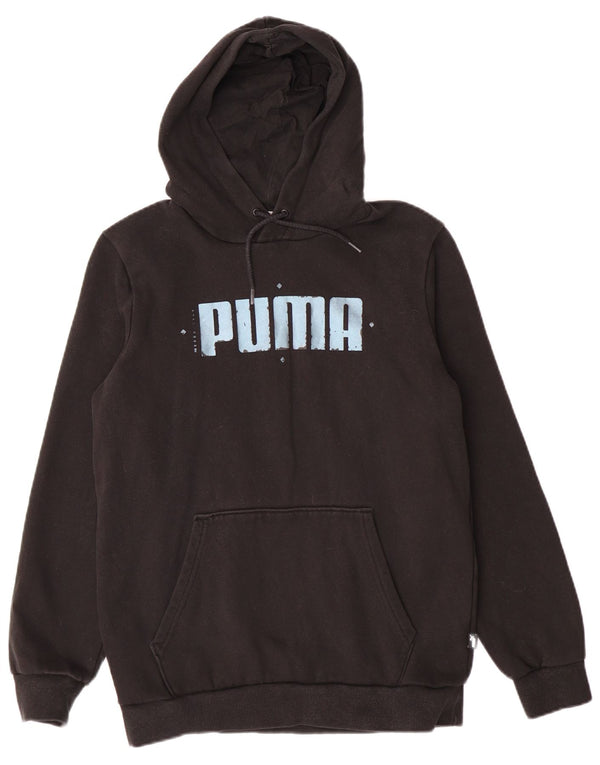 Puma Pull à capuche graphique pour femme UK 10 Petit coton noir