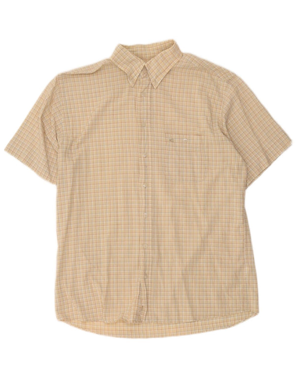 Camel Active Chemise à manches courtes pour hommes, grands carreaux beiges