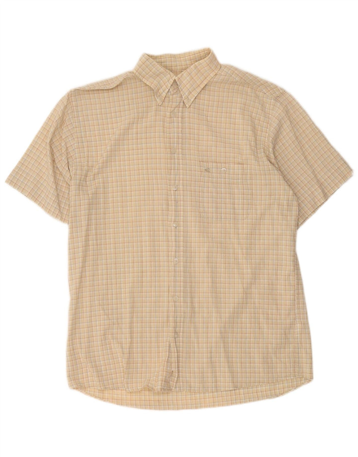 Camel Active Chemise à manches courtes pour hommes, grands carreaux beiges
